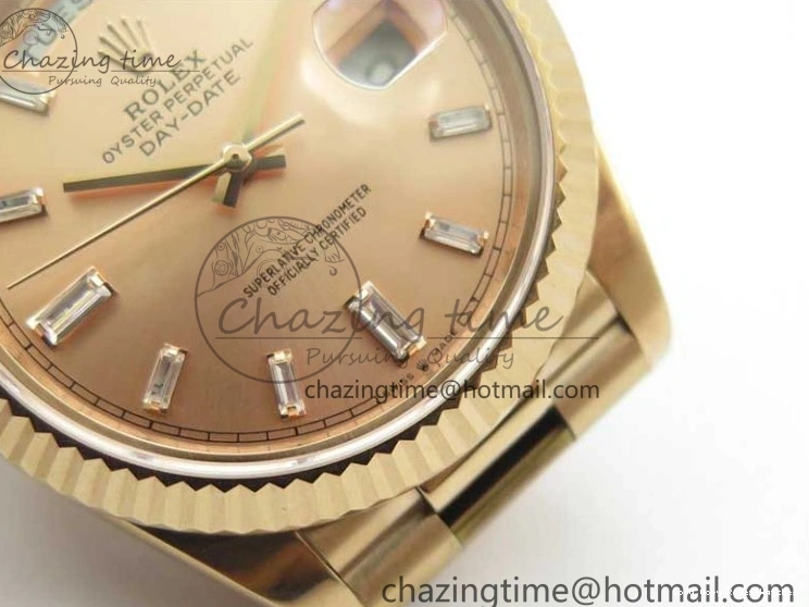 Good Copy Rolex Watches RG Popular RG Bracelet T on New 228239 BP Dial 2834 Markers Version 40mm RG Day-Date President Dial 904 A Crystal 0111